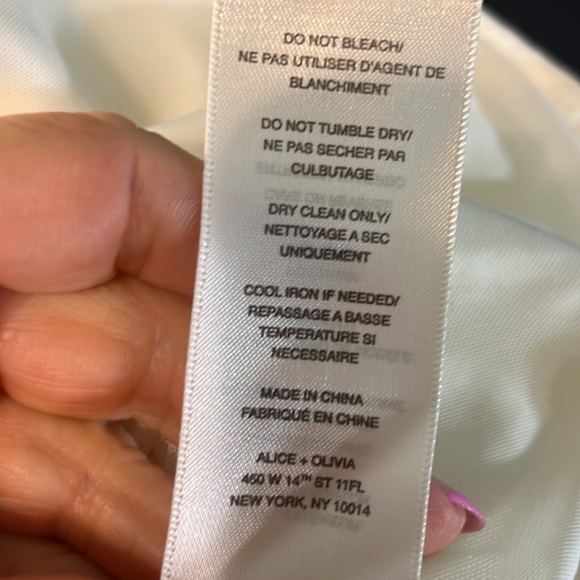 Alice + Olivia Employed Dress V-neck Sleeveless Ivory Size 6 Back Zipper - Picture 9 of 9